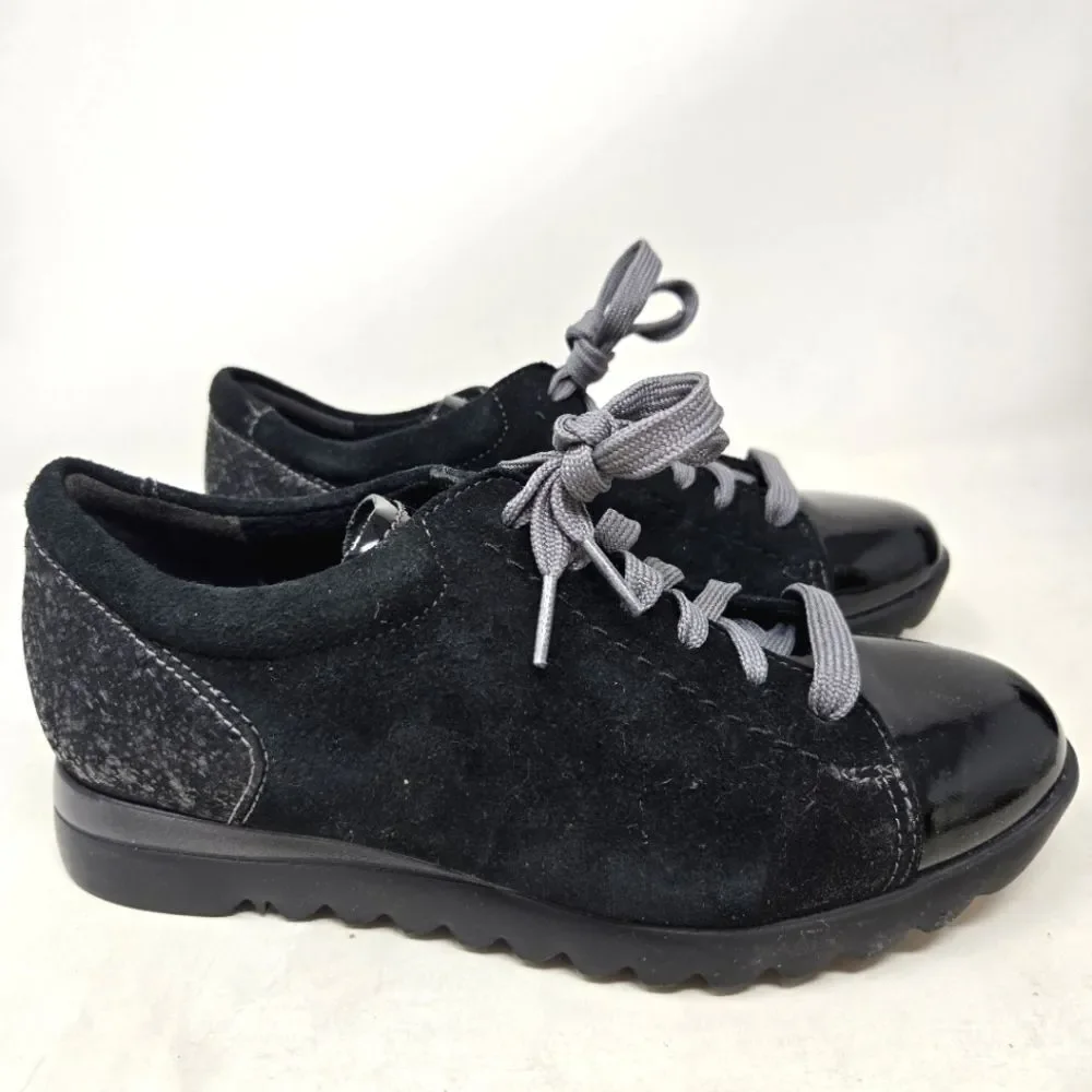 MUNRO Kellee Stylish Black Parent Scale Women's Sneaker‎ Shoes 5W
